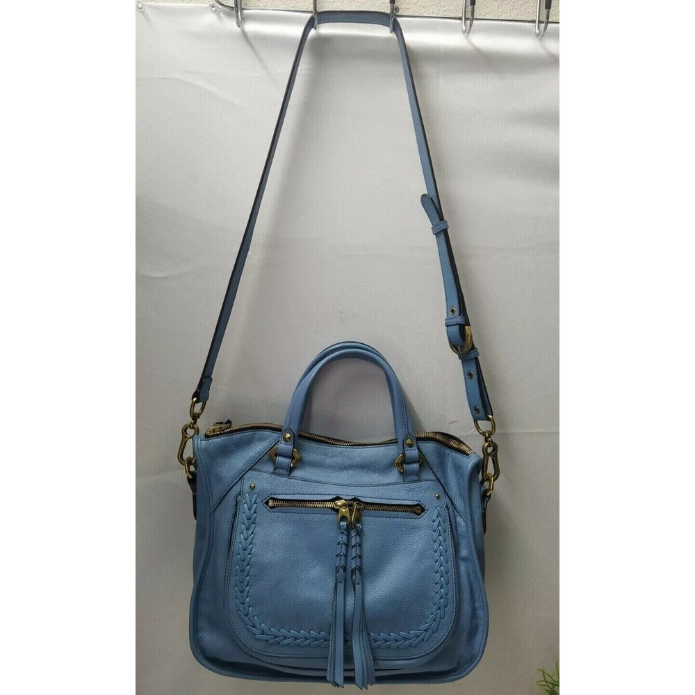 orYANY Sky Blue Pebbled Leather Tassel Zipper Closure Satchel Bag- MSRP $242 - Picture 16 of 16